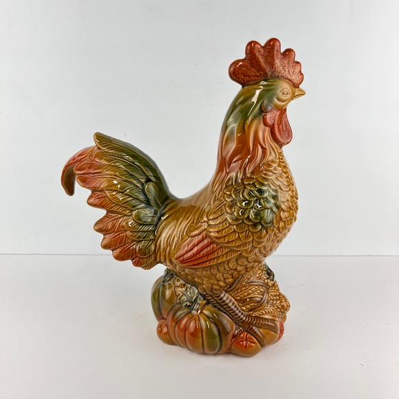 Ceramic Rooster Figurine 12 Inch High Glazed - Picture 3 of 9